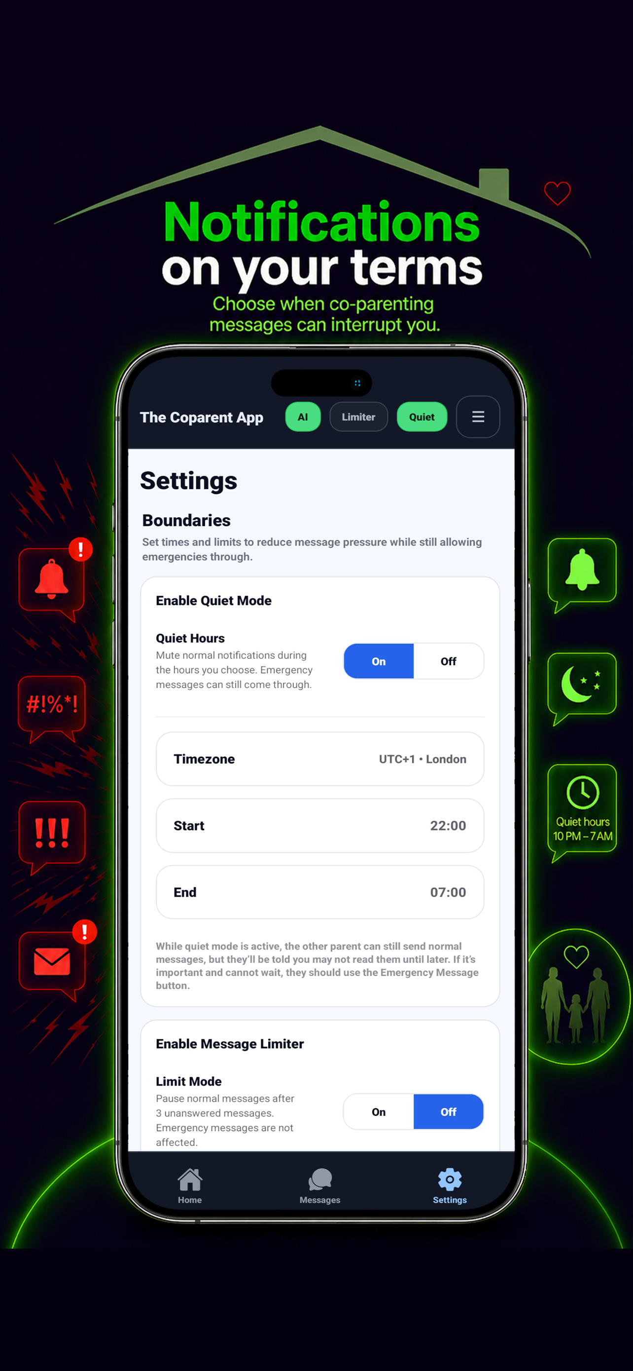 Notification controls screen